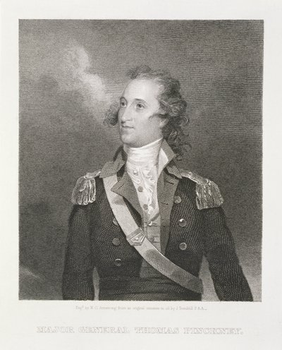 Generaal-majoor Thomas Pinckney (1750-1828) gegraveerd door William G. Armstrong door John Trumbull